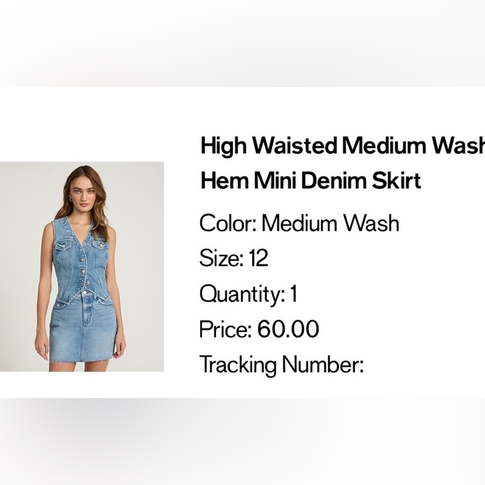 Express Medium Wash Denim Mini Skirt